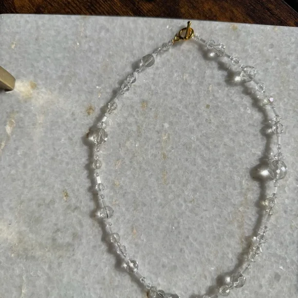 One of a Kind Clear Crystal Beaded Choker - Picture 4 of 6